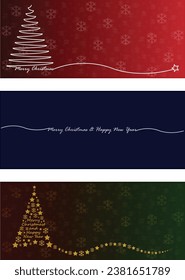 Set von Weihnachtshintergründen. Paket. Weihnachtsdekoration. Winterurlaub. Grußkarten, Banner, Poster