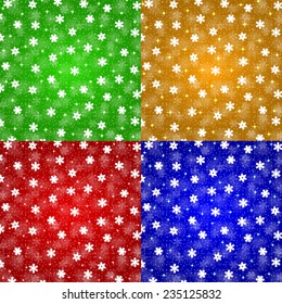 Set of Christmas backgrounds with snowflakes