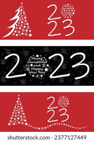 Set von Weihnachtshintergründen. Weihnachtsbaum. Weihnachtsdekoration. Winterurlaub. Banner, Grußkarte, Poster
