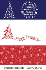 Set of Christmas backgrounds. Christmas tree. Christmas decoration. winter holiday. banner, Greeting card, poster