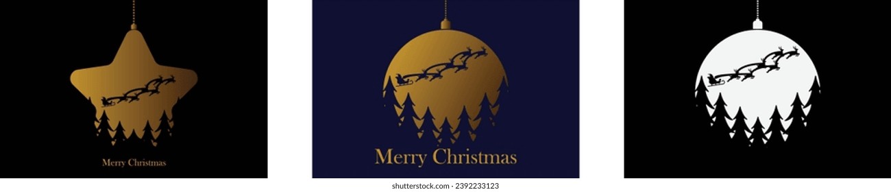 Set of Christmas backgrounds. Christmas tree. Christmas decoration. winter holiday. banner, Greeting card, poster