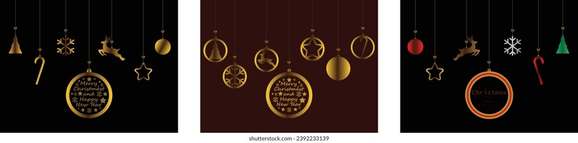 Conjunto de antecedentes de Navidad. Árbol de Navidad. Decoración navideña. vacaciones de invierno. banner, tarjeta de saludo, afiche