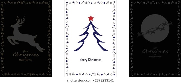 Set of Christmas backgrounds. Christmas tree. Christmas decoration. winter holiday. banner, Greeting card, poster