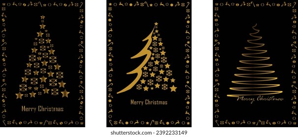 Set of Christmas backgrounds. Christmas tree. Christmas decoration. winter holiday. banner, Greeting card, poster