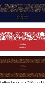 Set of Christmas backgrounds. Christmas tree. Christmas decoration. winter holiday. banner, Greeting card, poster