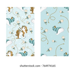 Set of Christmas backgrounds. Vector illustration.