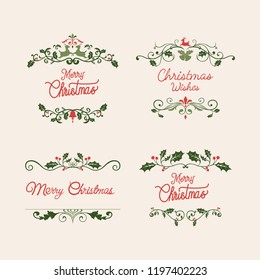 Set of Christmas badge design vectors