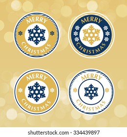 Set of Christmas badges and labels, vector illustration