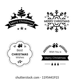 Set of Christmas badges vector