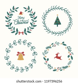 Set of Christmas badges vector