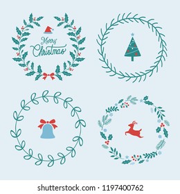 Set Set Weihnachtsabzeichen-Vektorgrafik