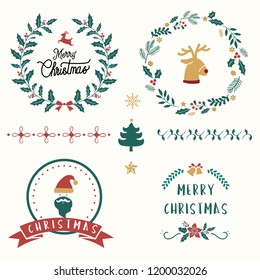 Set of Christmas badges vector