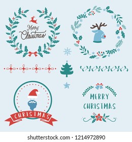 Set of Christmas badges vector