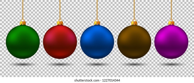 Set Christmas ball. New year toy - stock vector