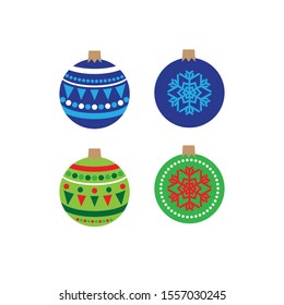 set of christmas ball ornament vector 01