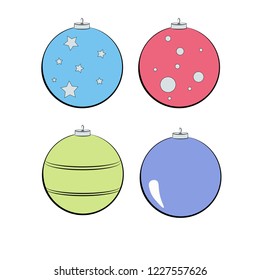 Set of Christmas balls.