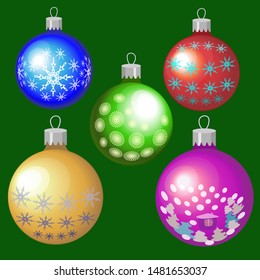 a set of Christmas balls