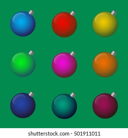 set of Christmas balls
