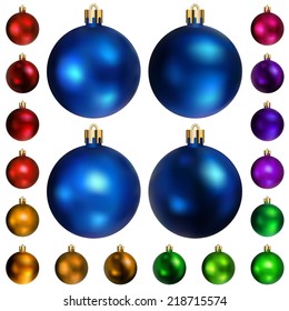 Set of Christmas balls of different colors