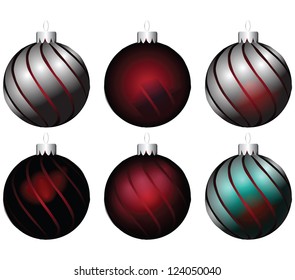 A set of Christmas balls with different effects. Vector illustration.
