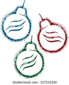 Set of Christmas balls. Holiday christmas toy for fir tree. Vector illustration.
