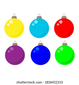 set of christmas balls, christmas, new year, vector illustration