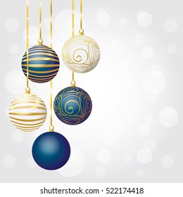 A set of Christmas balls. New Year background with Christmas balls. Vector illustration