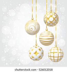 A set of Christmas balls. New Year background with Christmas balls. Vector illustration