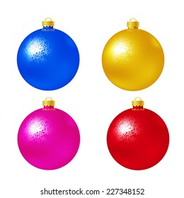 Set Christmas balls on white background. Vector illustration