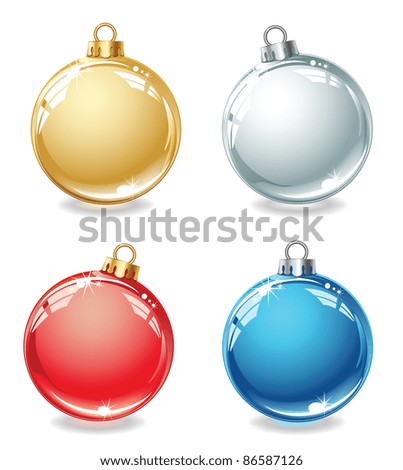 Set of Christmas balls on a white background