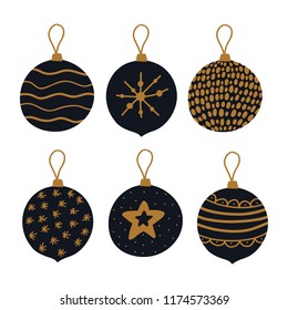 Set of Christmas balls. Perfect design for greeting cards, posters, T-shirts, banners, print invitations.