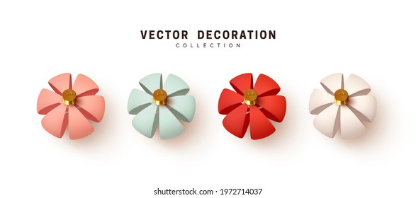 Set of christmas balls realistic 3d design. Collection decorative baubles for the new year. Vector illustration