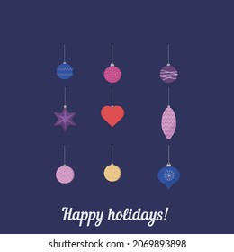 A set of Christmas balls for the tree. Can be used to create brochures, posters, banners.