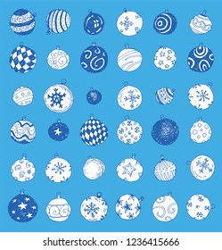 Set of Christmas balls, vector illustration