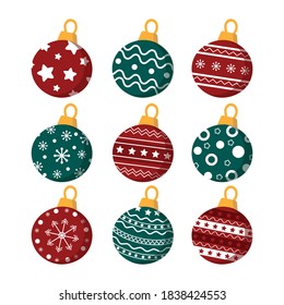 Set of Christmas balls. Vector illustration