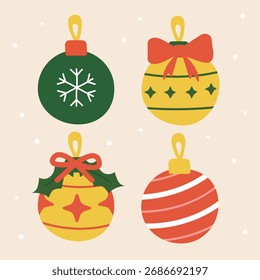 A set of Christmas balls. Vector illustration