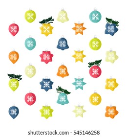 Set of Christmas balls - vector illustration