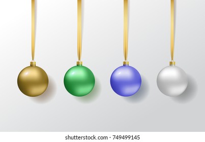 Set christmas balls. Vector Illustration