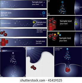 set Christmas banner