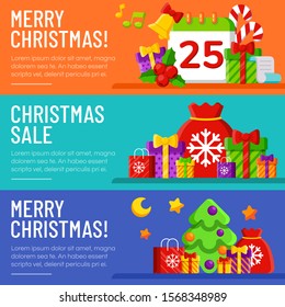 Set of Christmas banner design. Vector illustration