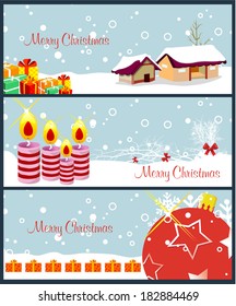 set of Christmas banners 