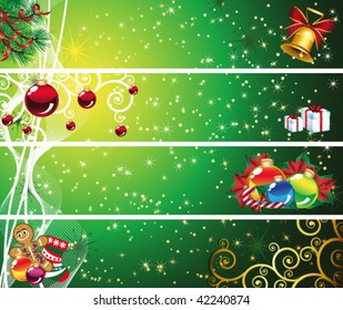 Set of christmas banners