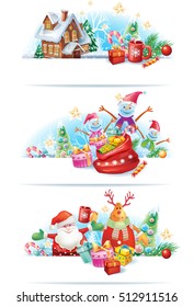 Set of Christmas banners