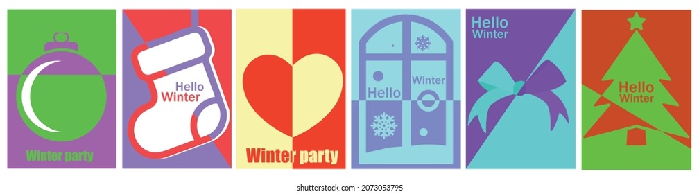 Set of Christmas banners, background pattern on the theme of winter for flyers, cards, brochures, posters