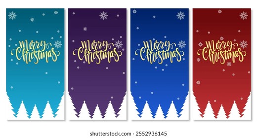 conjunto de banners de Natal, fundo de Natal com flocos de neve