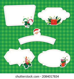 conjunto de pancartas navideñas con decoraciones navideñas	

