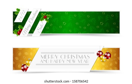 Set of Christmas Banners with Decorative Elements