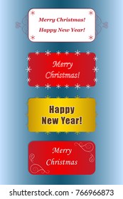 Set of Christmas banners, elements for decoration. Christmas labels. Decoration of objects and symbols. Merry Christmas and a happy new year. Labels with snowflakes and monograms