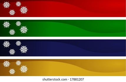 Set of christmas banners with snowflakes.