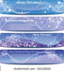 set of Christmas banners with space for text